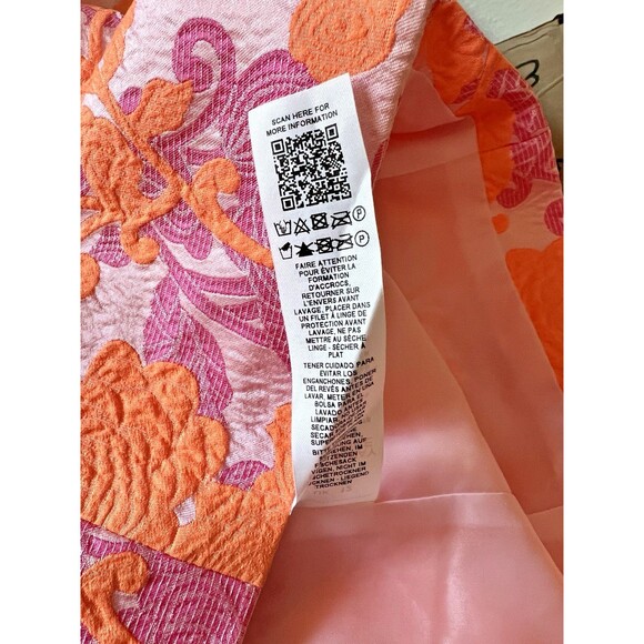 NWT ASOS LUXE Floral Jacquard Plunge Blazer Dress Chiffon Sash Cuffs Sz 8 - Picture 14 of 16